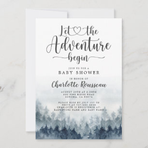 Invitación Forest Adventure comienza Watercolor Baby Shower