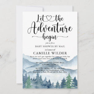 Invitación Forest Adventure Mountains Baby Shower By Mail Inv