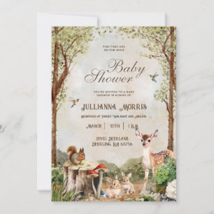 Invitación Forest Animals Baby Shower invita a un niño o chic
