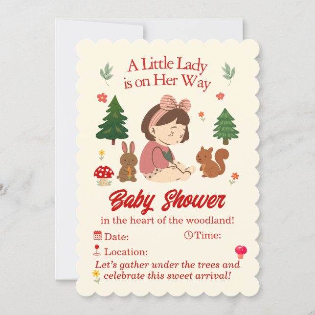 Invitación Forest Animals Baby Shower Invitation (Anverso)
