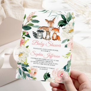 Invitación Forest Animals Woodland Baby Shower