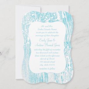Invitación Forest Aqua Old Barn Wood Boda