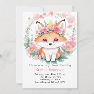 Invitación Forest Bliss Fox Boho Chica Baby Shower