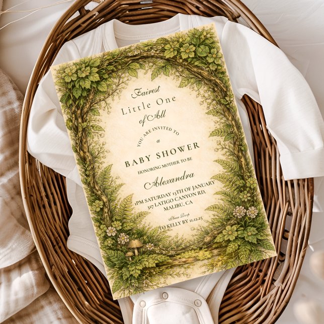 Invitación Forest Greenery Storybook Baby Shower (Subido por el creador)