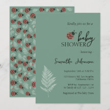 Forest Ladybugs Green Baby Shower