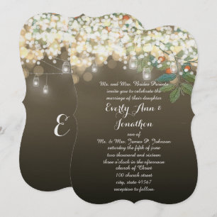 Invitación Forest Mason Jar Garland Lighting Wedding