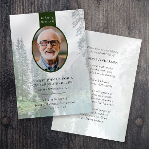 Invitación Forest Oval   Funeral Memorial Celebration of Life