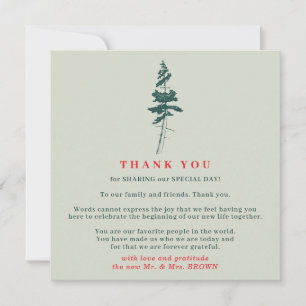 Invitación Forest Pine Indie Green Boho Rustic gracias