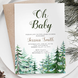 Invitación Forest Pine Trees Boy Baby Shower