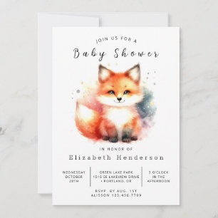 Invitación Forest Vibes Decor Fox Baby Shower