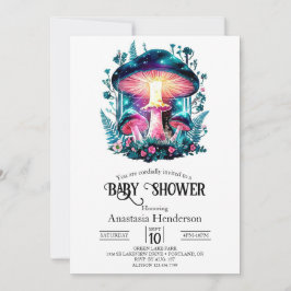 Invitación Forest Woodland Mushroom Baby Shower