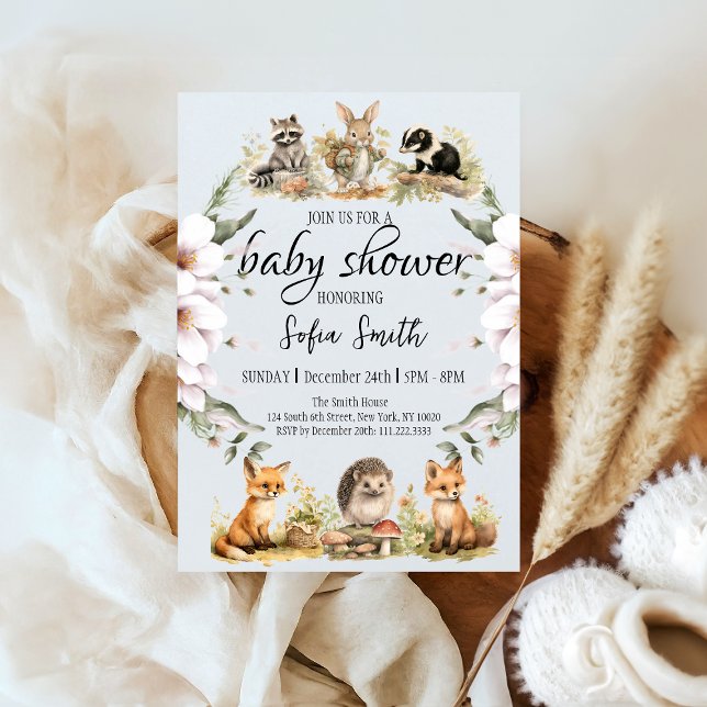 Invitación forestal de Woodland Baby Shower Greene (Subido por el creador)