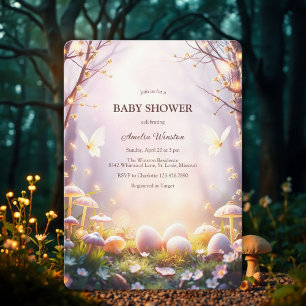 Invitación Forestal encantado Whimsical Easter Egp Baby Showe