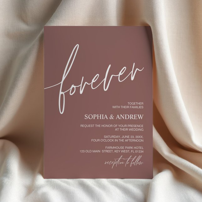 Invitación Forever Love Terracotta Minimalist Wedding (Subido por el creador)