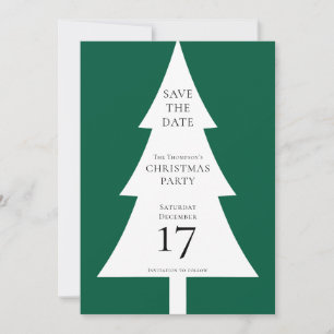 Invitación Forma de árbol de pino Navidad Verde Guardar la fe