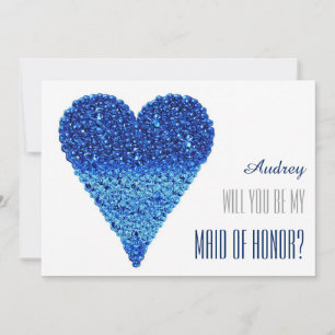 Invitación Forma de corazón azul Serás mi MAPA DE HONOR