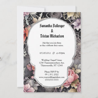 Invitación Forma de cráneo acuarela Floral Forma de Boda de G