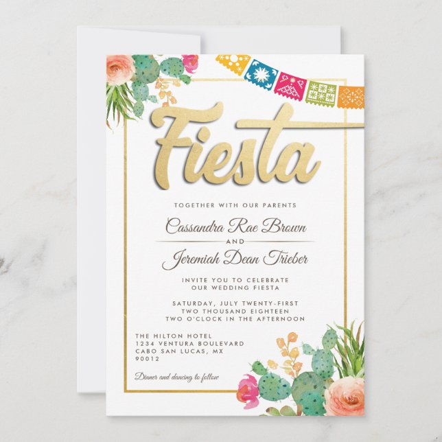 Invitación formal a la boda de Fiesta (Anverso)