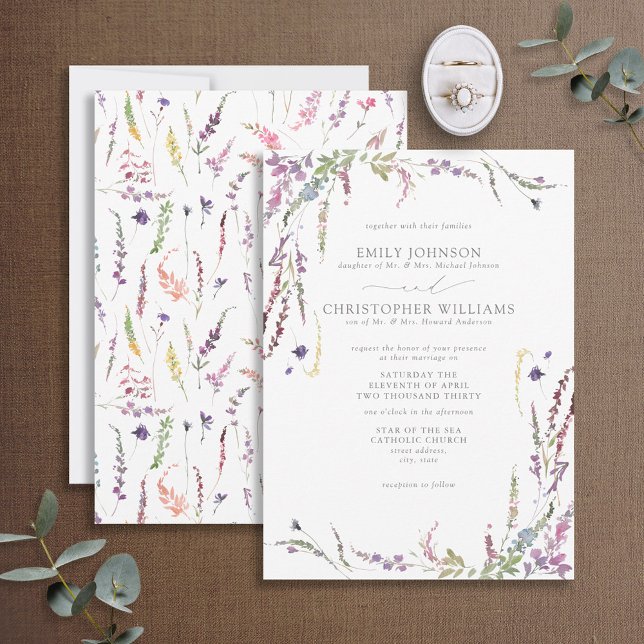 Invitación formal a la boda de flores silvestres p (Subido por el creador)