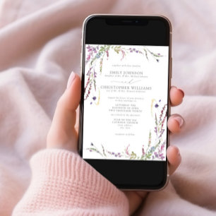 Invitación formal a la boda de flores silvestres p