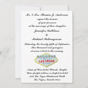 Invitación formal a la boda de Las Vegas