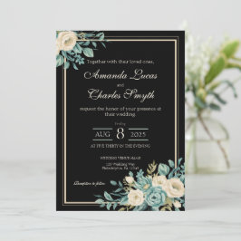 Invitación formal a la boda floral
