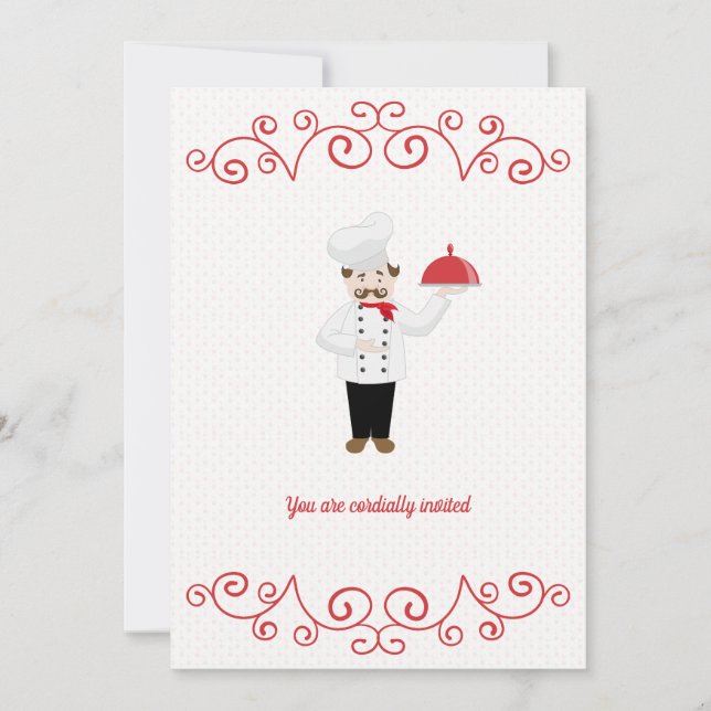 Invitación formal a la cena inspirada por el chef (Anverso)