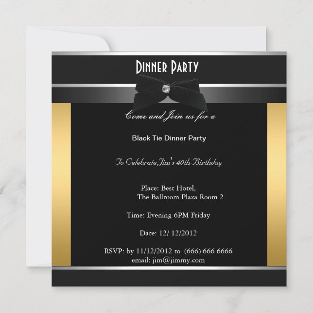 Invitación formal a la fiesta de cumpleaños de la  (Anverso)