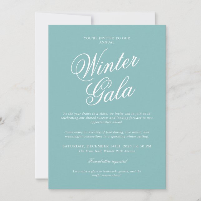 Invitación Formal a la Gala de Invierno Elegante (Anverso)