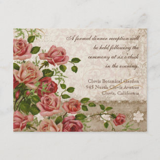 Invitación Formal a Recepción Té Rosa Encaje Vinta