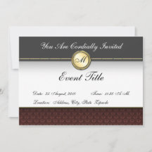 Invitación formal al monograma Personalizado Fancy