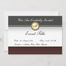 Invitación formal al monograma Personalizado Fancy