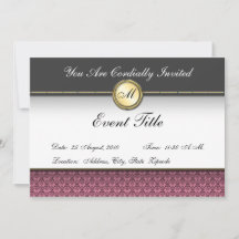 Invitación formal al monograma Personalizado Fancy