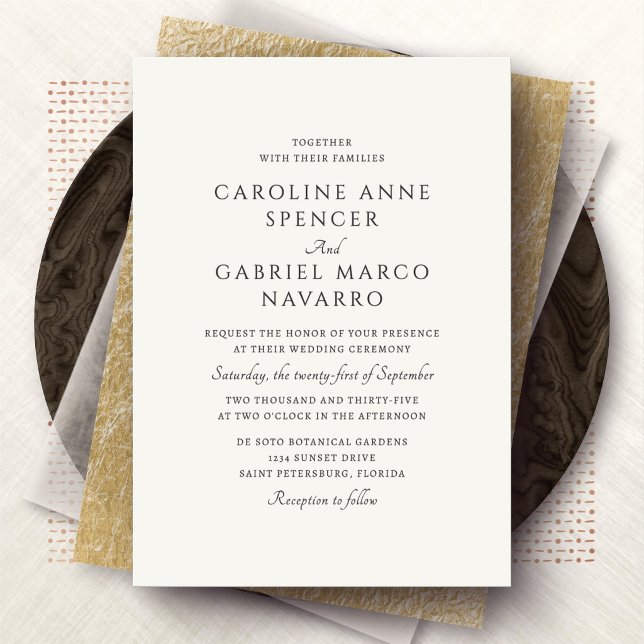 Invitación Formal Clásica Tradicional para Boda (Subido por el creador)