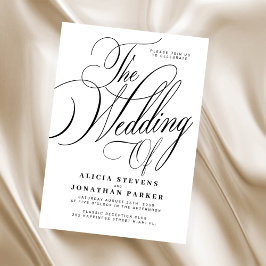 Invitación Formal classic elegant calligraphy wedding