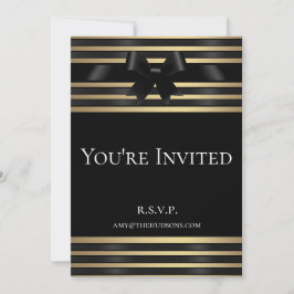 Invitación Formal con Rayas Doradas del Museo del 