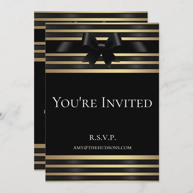 Invitación Formal con Rayas Doradas del Museo del  (Anverso / Reverso)