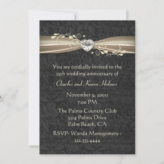 Invitación Formal de Aniversario Elegante (Anverso)