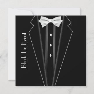 Invitación formal de Black Tie Tuxedo