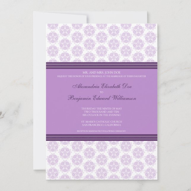 Invitación Formal de Boda con Sello Decorativo de  (Anverso)