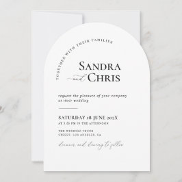 invitación formal de boda en blanco y negro