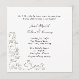 Invitación formal de boda floral