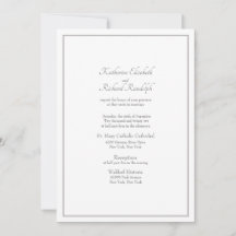 Invitación Formal de Boda Sin Padres Listados