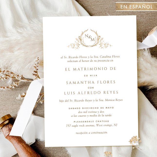 Invitación formal de bodas en monograma (Subido por el creador)