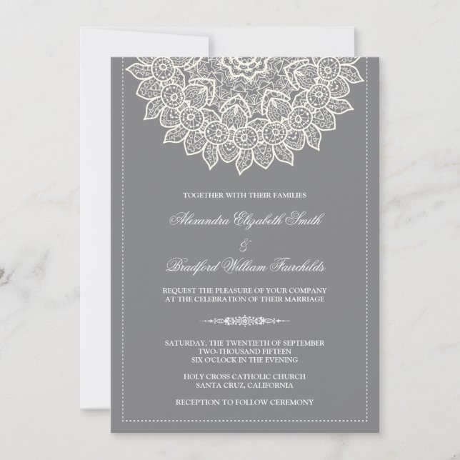 Invitación formal de casamiento con puerta de enca (Anverso)