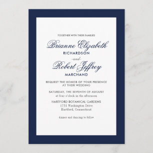 Invitación formal de casamiento en la frontera nav