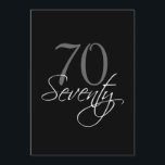 Invitación formal de cumpleaños 70 a color negro<br><div class="desc">Invitación formal de cumpleaños 70 de color negro. Diseño de Elke Clarke©. Seleccione "personalizar it" para empezar a crear sus invitaciones de 60 años. Añade tu texto de invitación de cumpleaños y cambia tus colores en la parte posterior de la tarjeta usando las indicaciones de menú fáciles de usar de...</div>