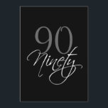 Invitación formal de cumpleaños 90 a color negro<br><div class="desc">Invitación formal de cumpleaños 90 en color negro. Diseño de Elke Clarke©. Seleccione "personalizar it" para empezar a crear su personalización de las noventa invitaciones de cumpleaños. Añade tu texto de invitación de cumpleaños y cambia tus colores en la parte posterior de la tarjeta usando las indicaciones de menú fáciles...</div>