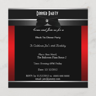 Invitación Formal de Cumpleaños Cena de Gala