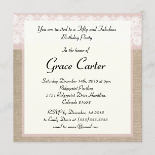 Invitación formal de cumpleaños de arbustos rosado